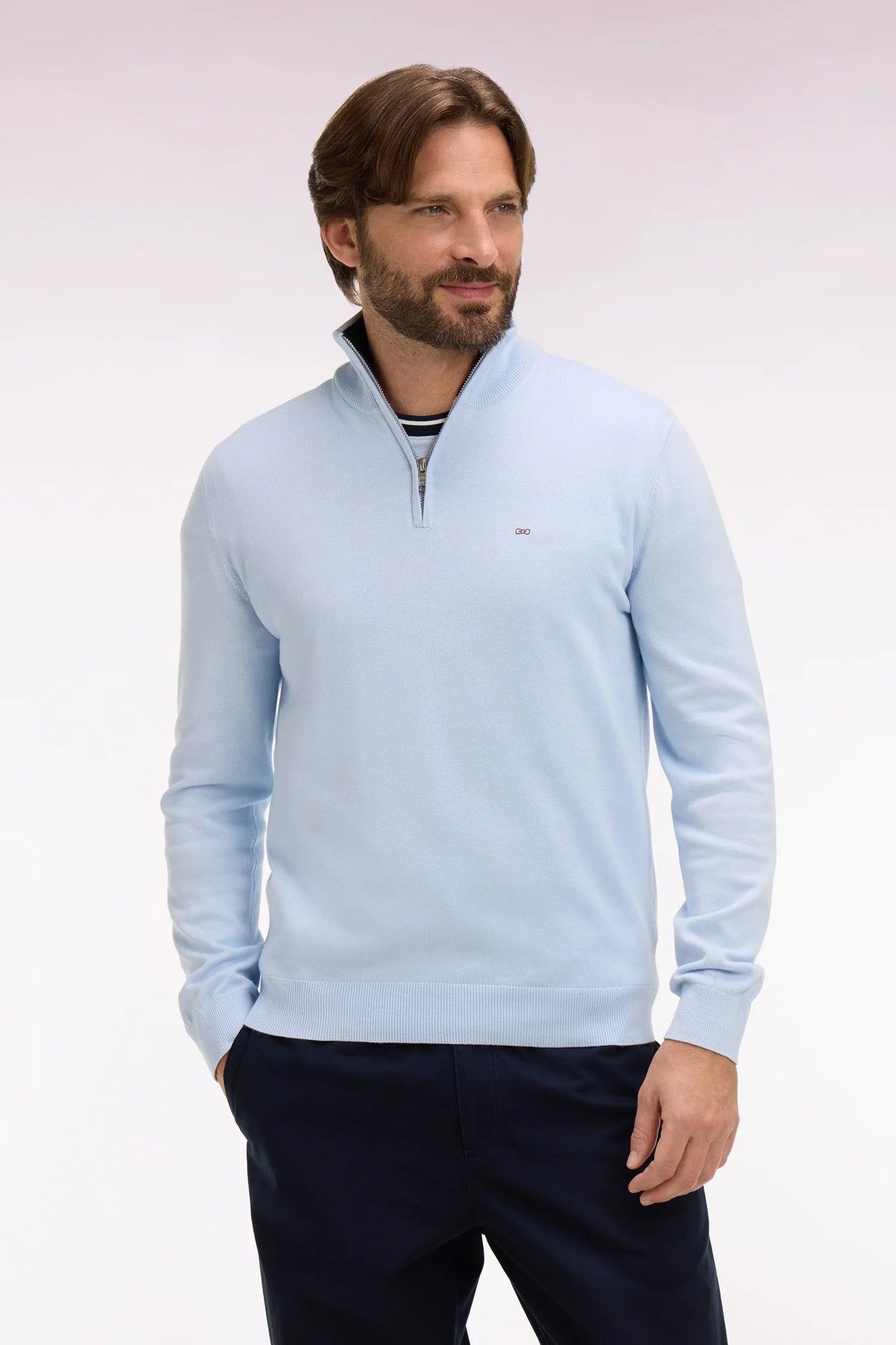Eden Park Sky Blue Zip Knit e26maipu0006 BLC25