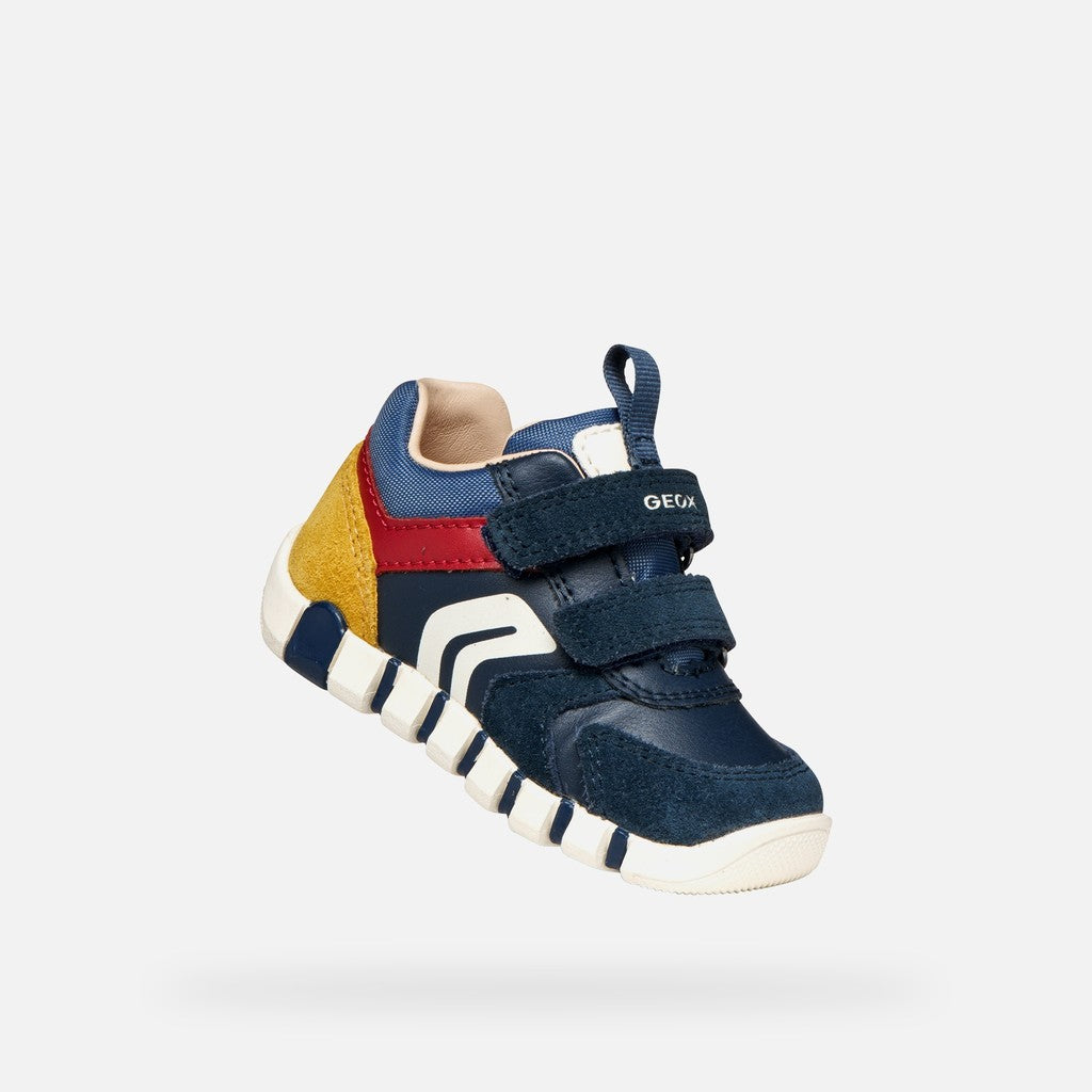 Geox Navy Red Boys Velcro Shoes B3555D