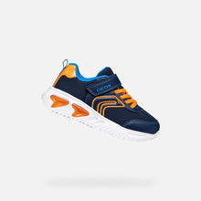 Load image into Gallery viewer, Geox Navy Orange Boys Trainers J45DZC