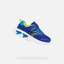 Load image into Gallery viewer, Geox Royal Blue Lime Boys Trainers J45DZC