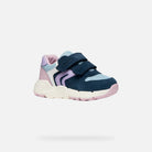 Geox Navy Lilac Girls Trainers B656NA