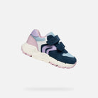 Geox Navy Lilac Girls Trainers B656NA