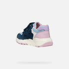 Geox Navy Lilac Girls Trainers B656NA