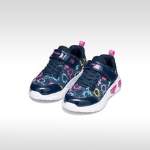 Load image into Gallery viewer, Geox | Assister Girls Navy Blue Shoe with Multicolor Design &amp; Lights | J45E9B