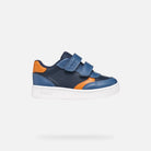 Geox Navy Orange Boys Velcro Trainers B555LA