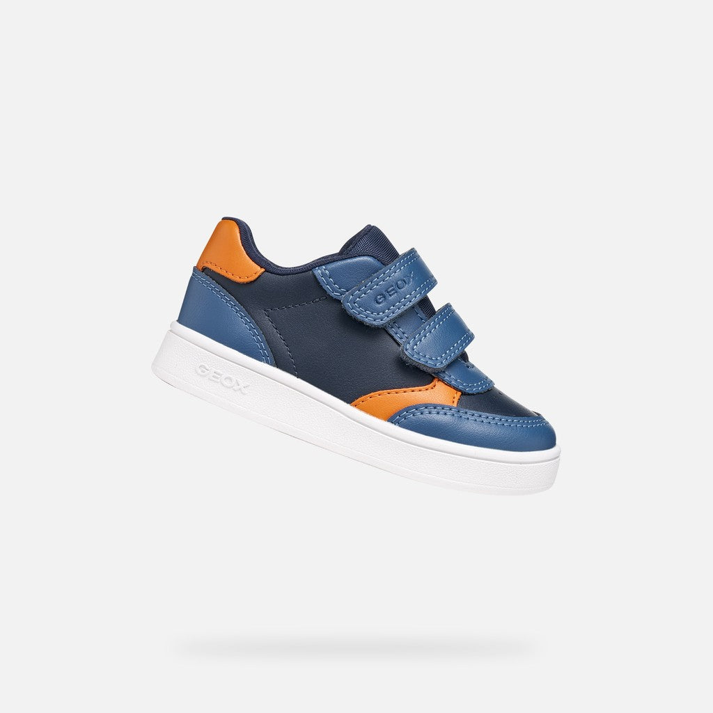 Geox Navy Orange Boys Velcro Trainers B555LA