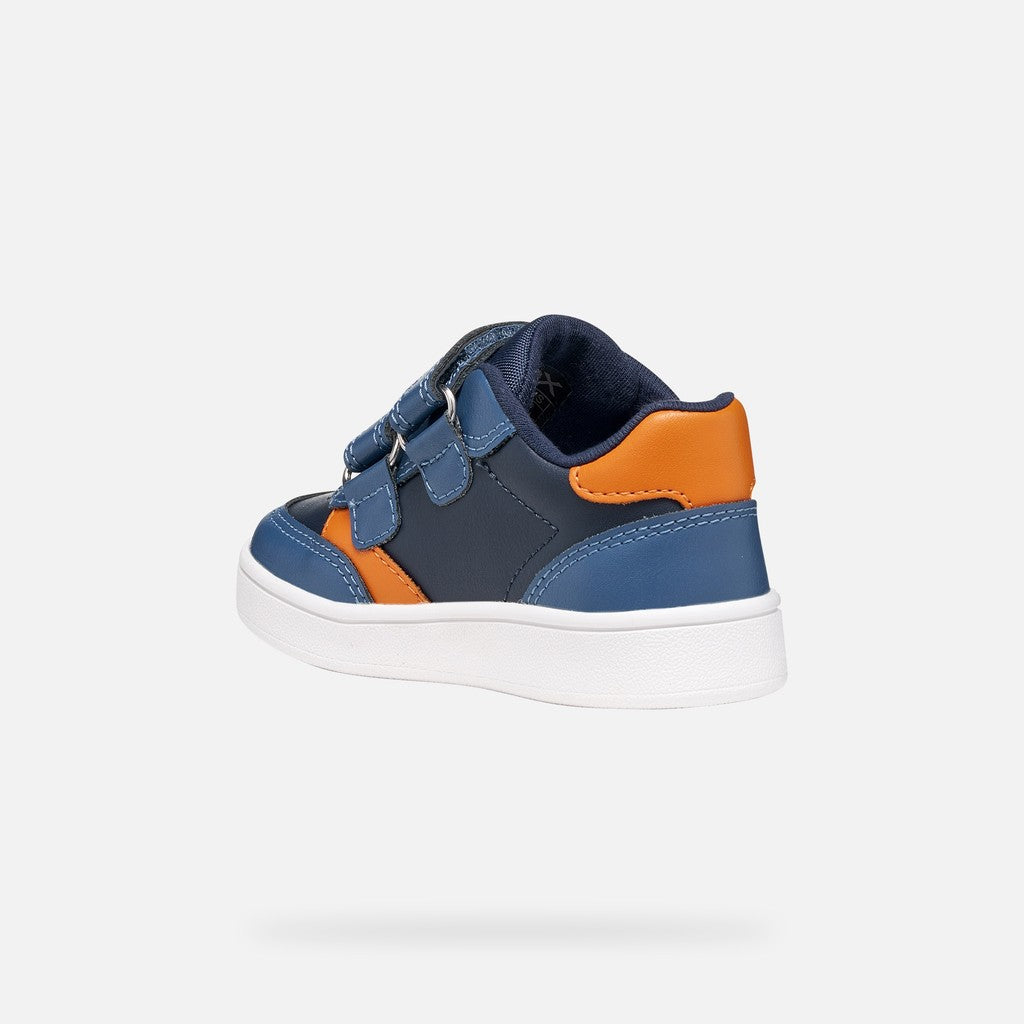 Geox Navy Orange Boys Velcro Trainers B555LA