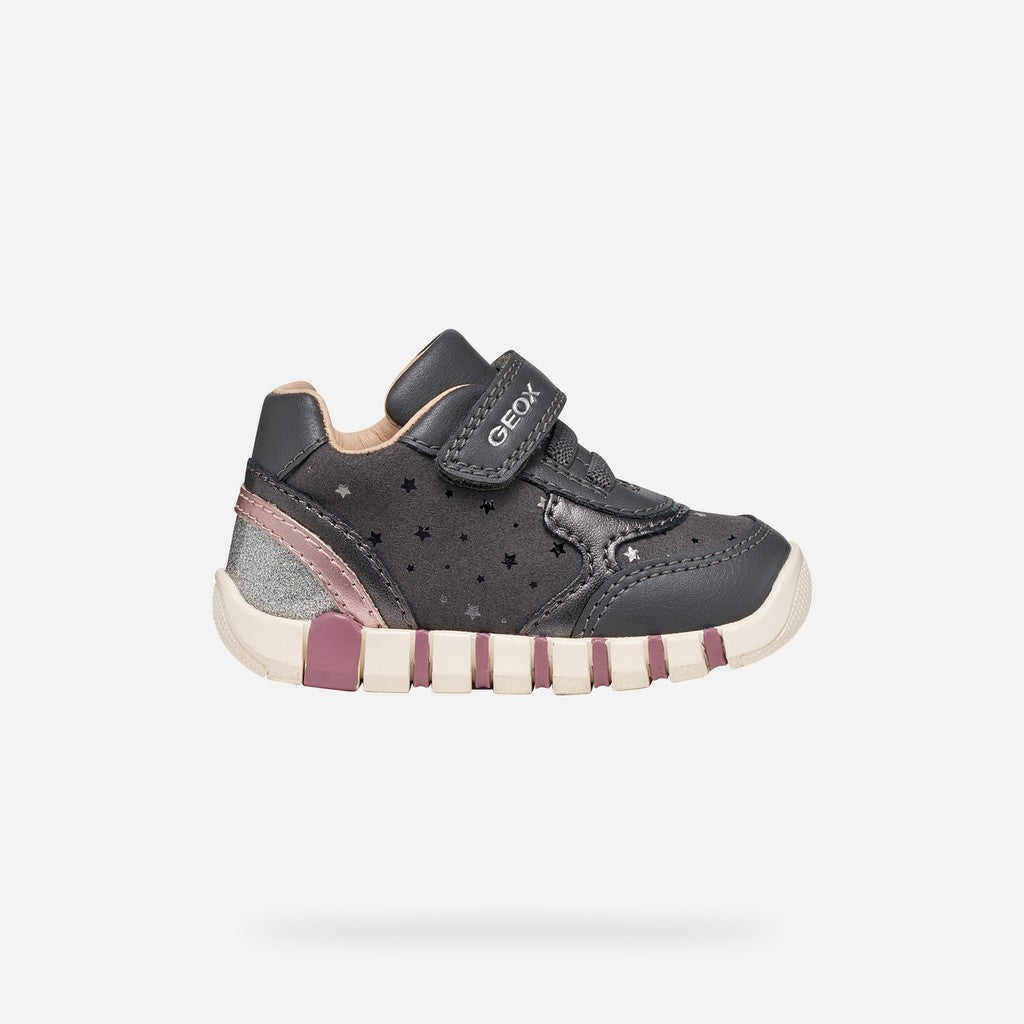 Geox Grey Girls Trainers B5658B