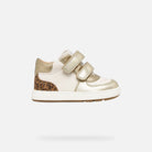 Geox Ivory Gold Girls Velcro Trainers B564CA