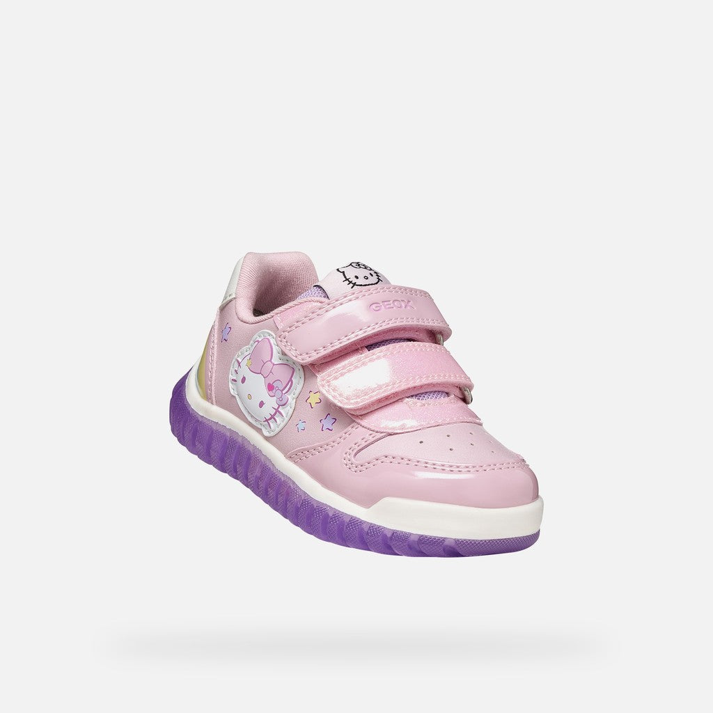 Geox Lightyloo Pink Hello Kitty Velcro Trainers B6661B