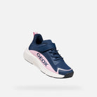 Geox Navy Pink Girls Trainers J667KA