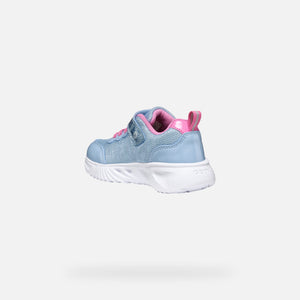 Geox Girls Light Up Trainers Sky Blue & Pink J55E9B