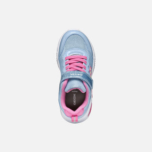 Geox Girls Light Up Trainers Sky Blue & Pink J55E9B