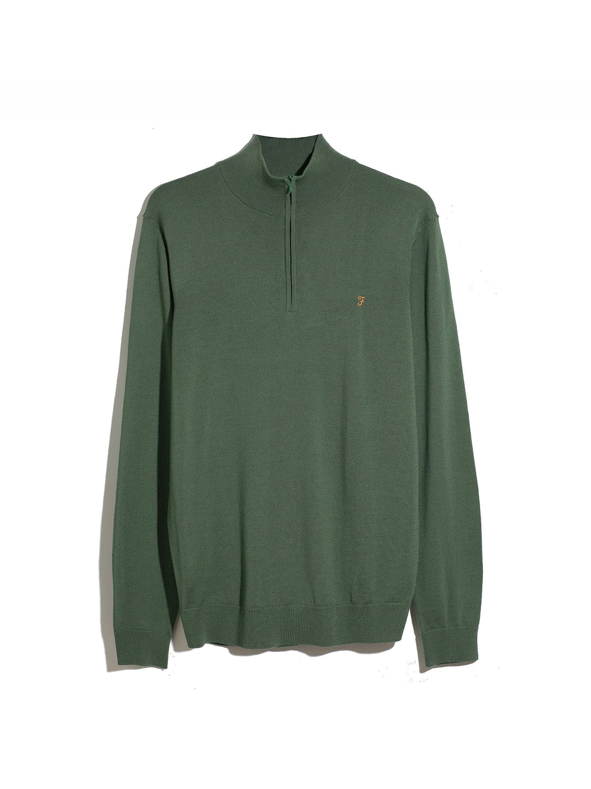 Farah Rosemary Green Merino Zip Knit F4GF9082 300