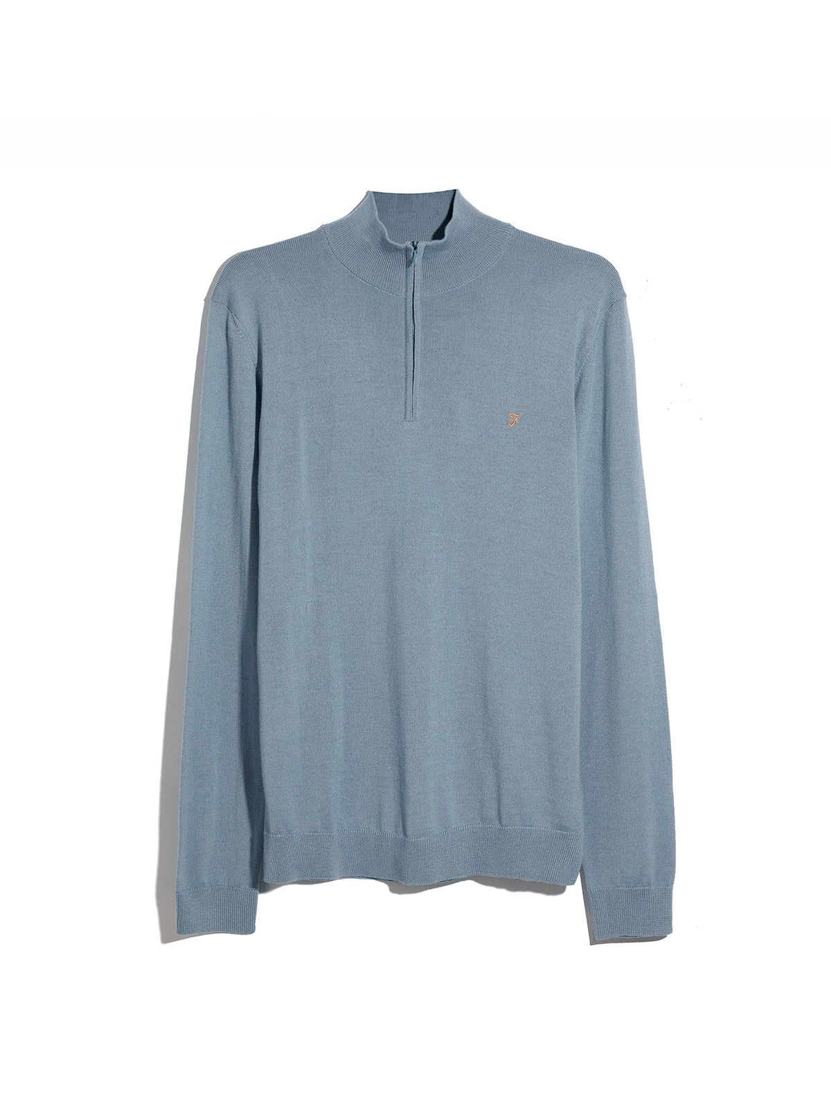 Farah Icelandic Blue Merino Zip Knit F4GF9082 926
