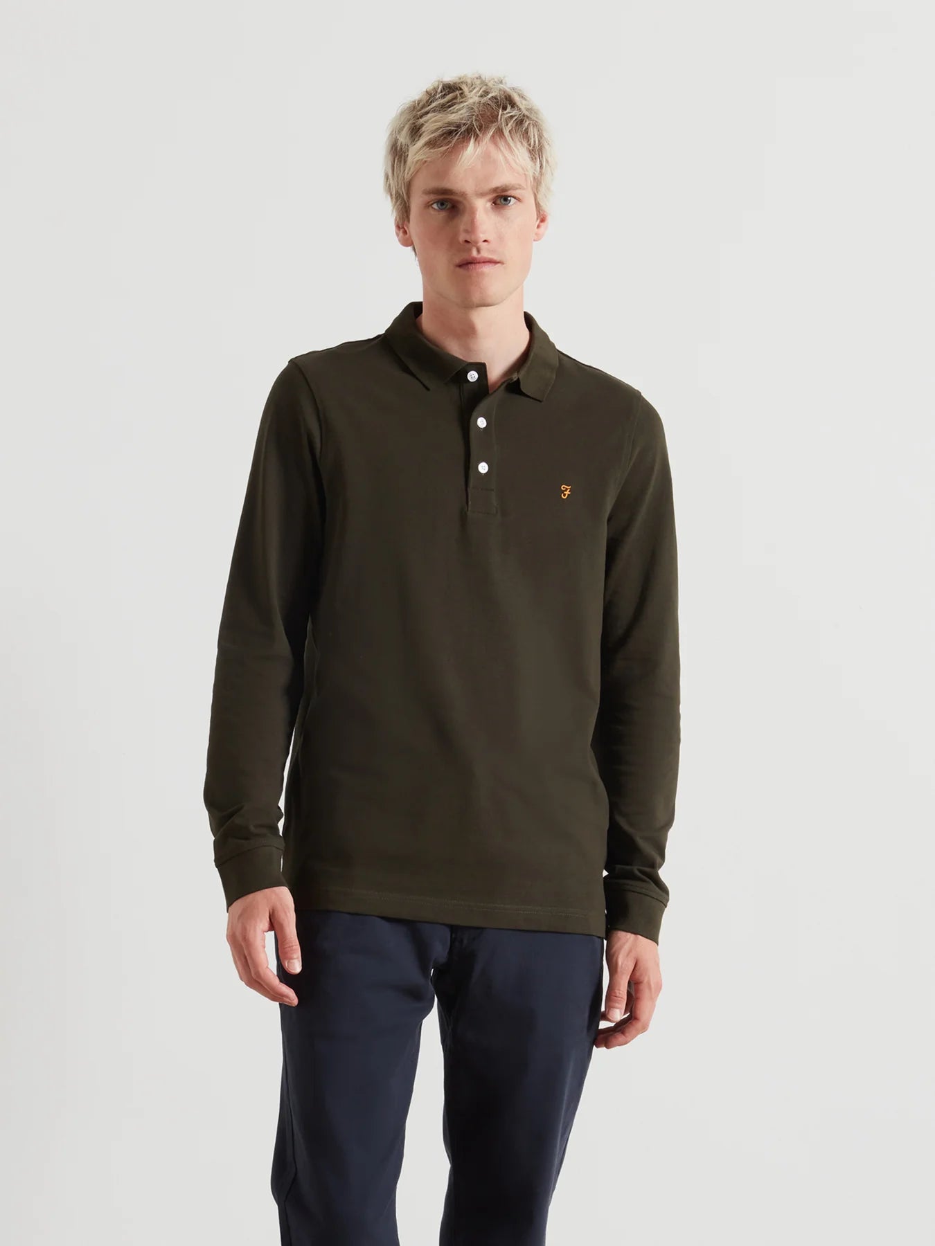 Farah Long Sleeve Polo Evergreen f4kfd034 357