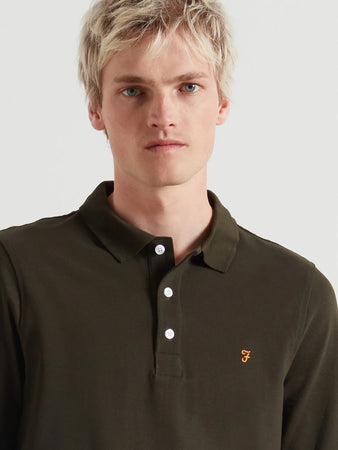 Farah Long Sleeve Polo Evergreen f4kfd034 357