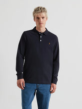 Load image into Gallery viewer, Farah Long Sleeve Polo Navy f4kfd034 412
