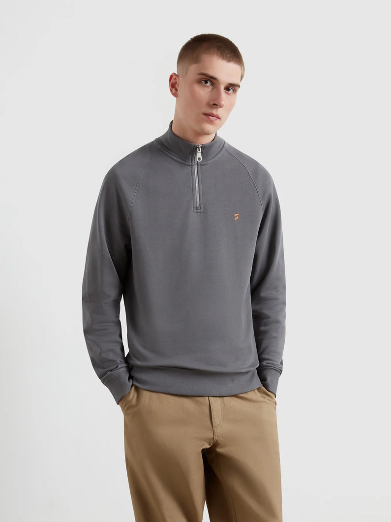 Farah Grey Zip Sweat f4ksb073 026