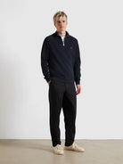 Farah Navy Zip Sweat f4ksb073 412