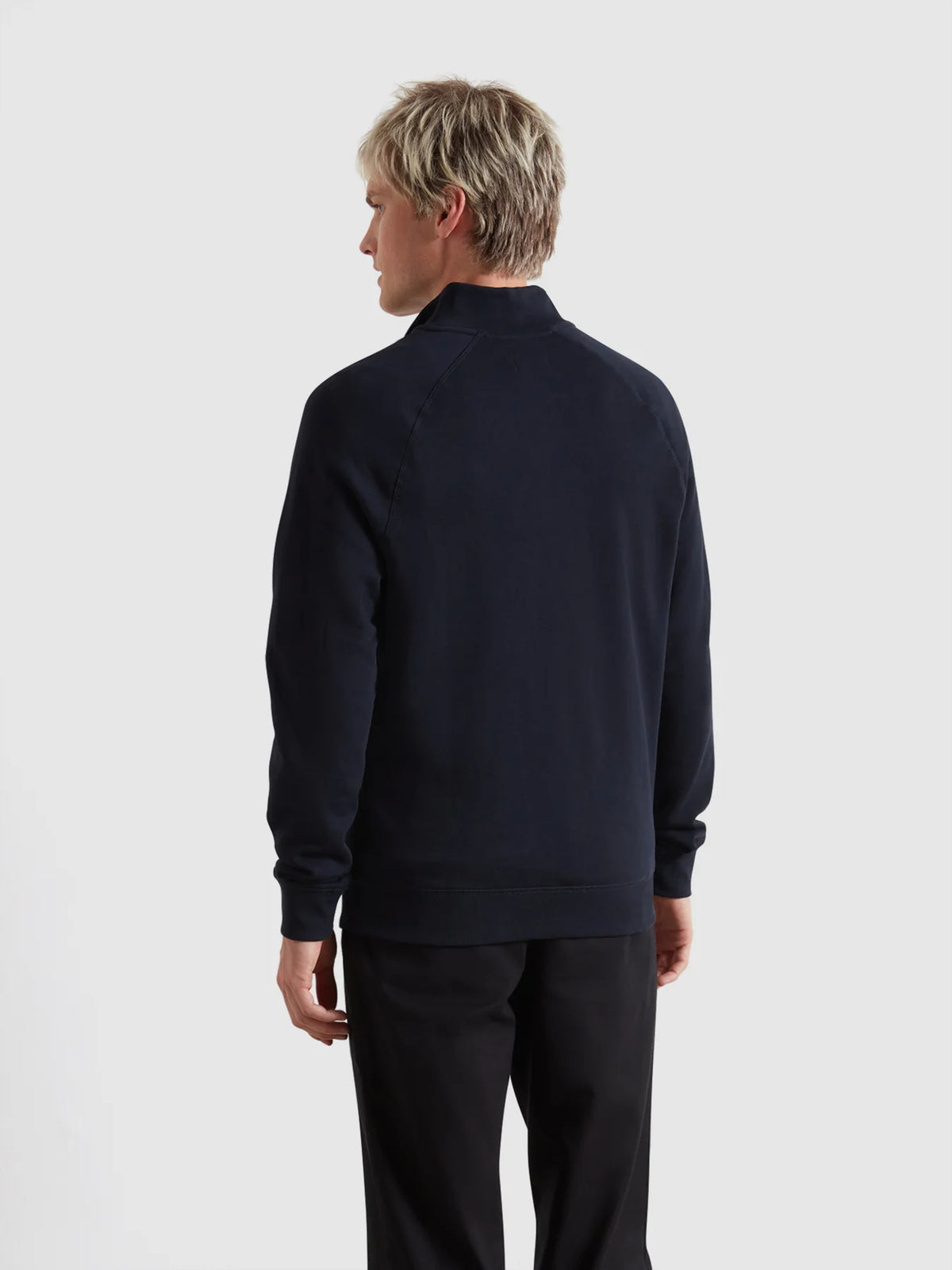 Farah Navy Zip Sweat f4ksb073 412