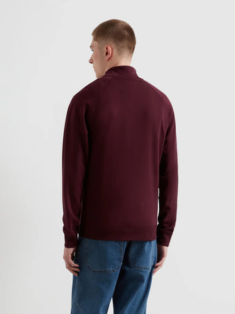 Farah Burgundy Zip Sweat f4ksb073 507