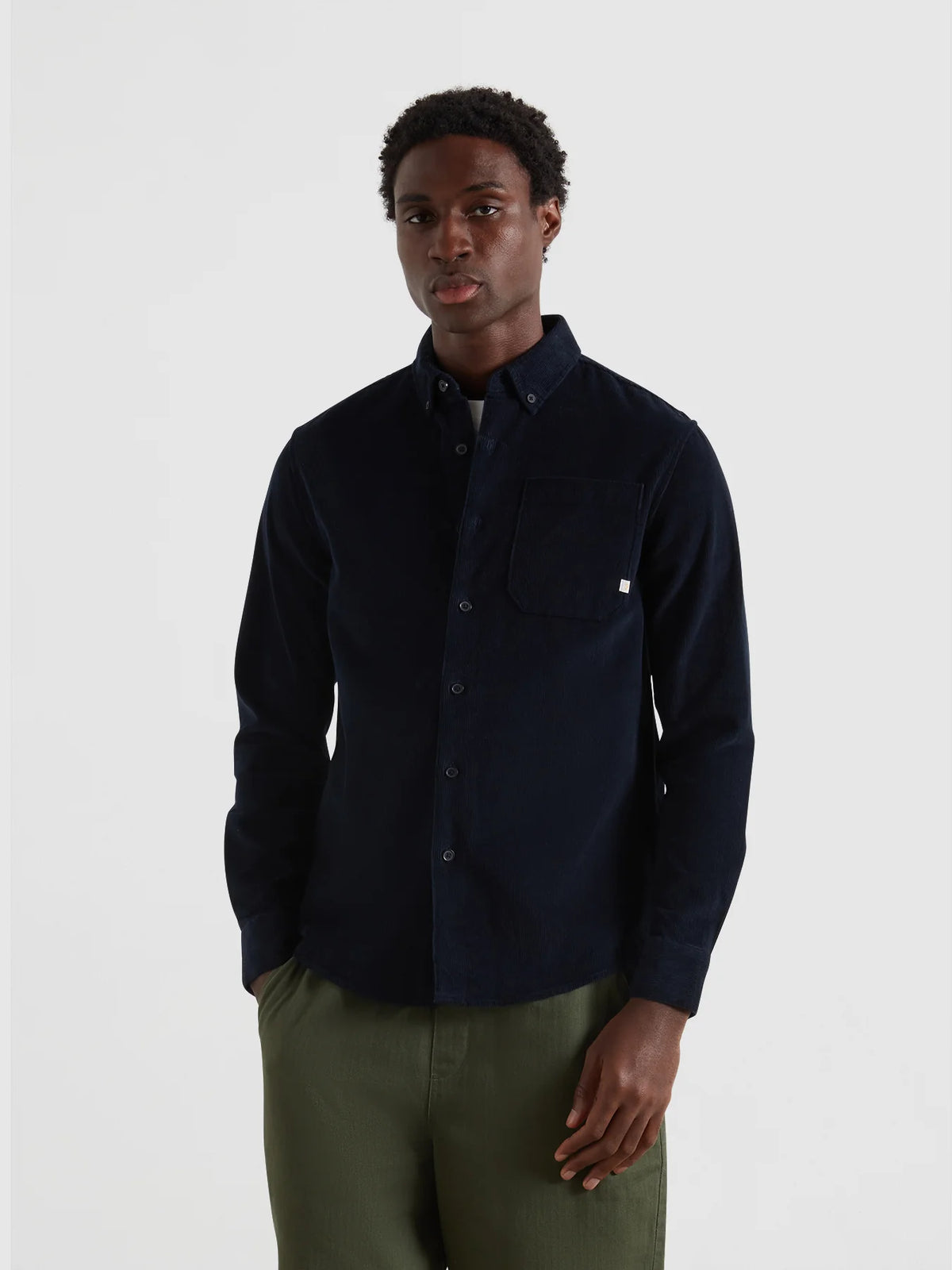 Farah Navy Cord Overshirt f4wfe035 412