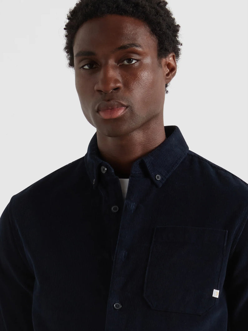 Farah Navy Cord Overshirt f4wfe035 412