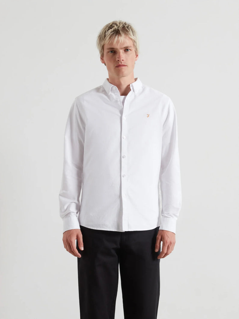 Farah White Slim Fit Shirt f4wsb060 104