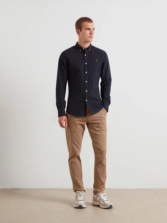 Farah Navy Slim Fit Shirt F4WSB060 454