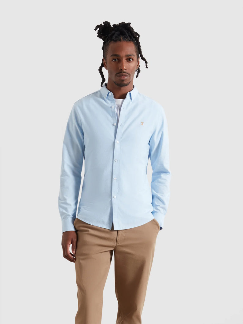 Farah Sky Blue Slim Fit Shirt f4wsb060 468