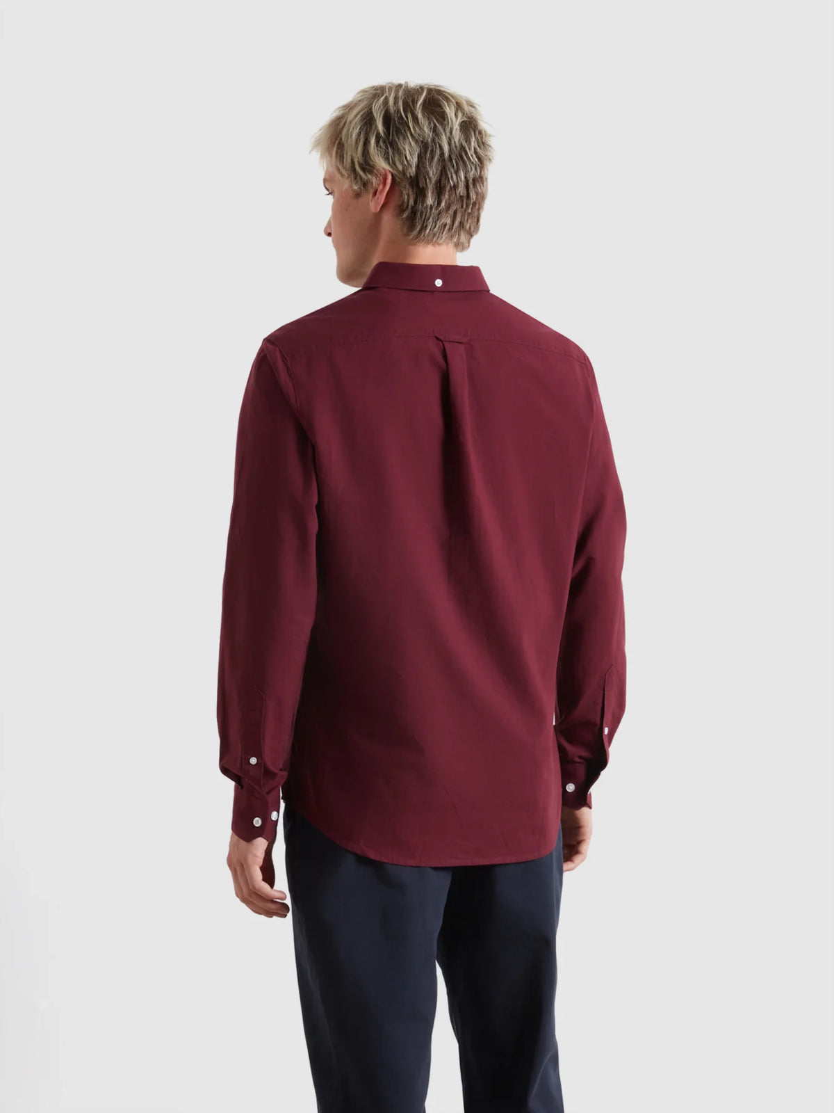Farah Burgundy Slim Fit Shirt f4wsb060 507