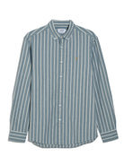 Farah Steen Blue Striped Shirt F4WSG014 401