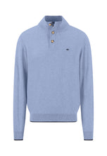 Load image into Gallery viewer, Fynch Hatton Breeze Blue Button Zip Jumper 1602 227 653