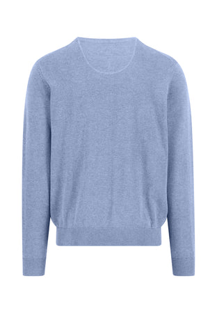 Fynch Hatton Breeze Blue Crew Neck Jumper 1613 210 653