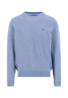Fynch Hatton Breeze Blue Crew Neck Jumper 1613 210 653
