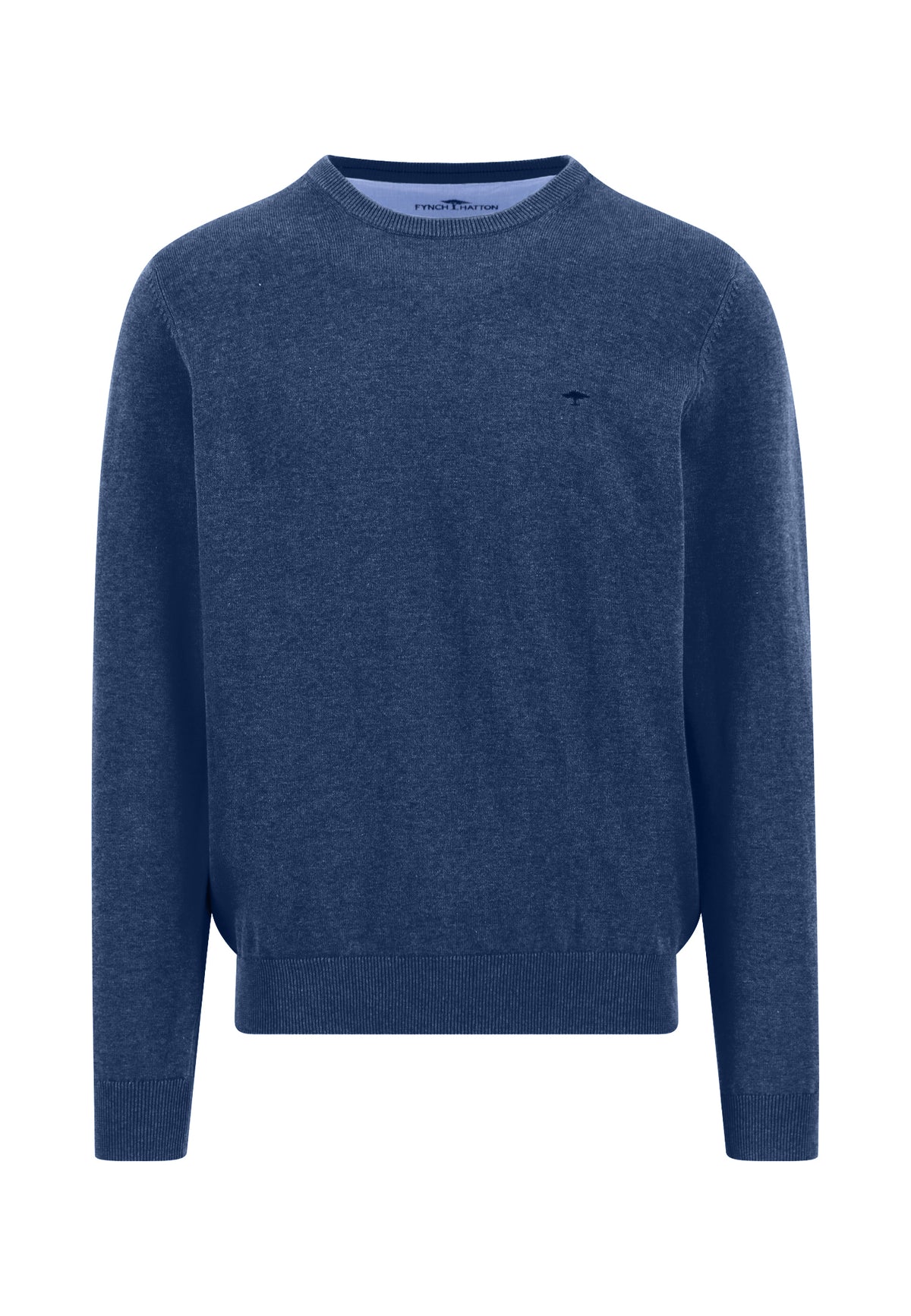 Fynch Hatton Midnight Blue Crew Neck Jumper 1613 210 672