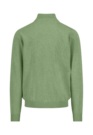Fynch Hatton Avocado Green Zip Jumper 1613 215 740