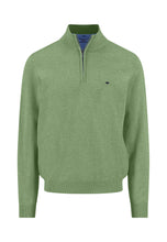 Load image into Gallery viewer, Fynch Hatton Avocado Green Zip Jumper 1613 215 740