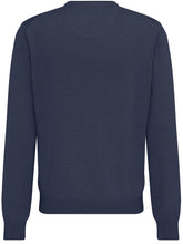 Load image into Gallery viewer, Fynch Hatton Night Blue V Neck Jumper sfpk 211 680
