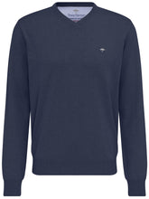 Load image into Gallery viewer, Fynch Hatton Night Blue V Neck Jumper sfpk 211 680