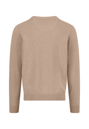 Fynch Hatton Taupe Beige V Neck Jumper sfpk 211 864