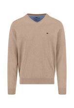 Load image into Gallery viewer, Fynch Hatton Taupe Beige V Neck Jumper sfpk 211 864