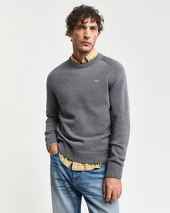 Gant | Casual Cotton Crew Knit in Grey | 8030220 92