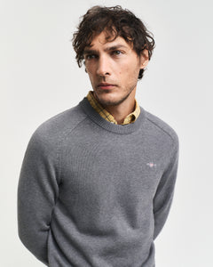 Gant | Casual Cotton Crew Knit in Grey | 8030220 92