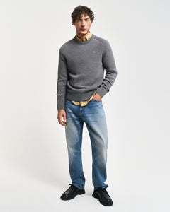 Gant | Casual Cotton Crew Knit in Grey | 8030220 92