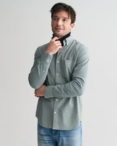 Gant | Micro Gingham Regular Fit Shirt in Green | 3240163 373