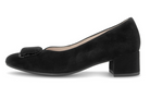 Gabor Black Suede Block Heel Shoe 3015.02 001