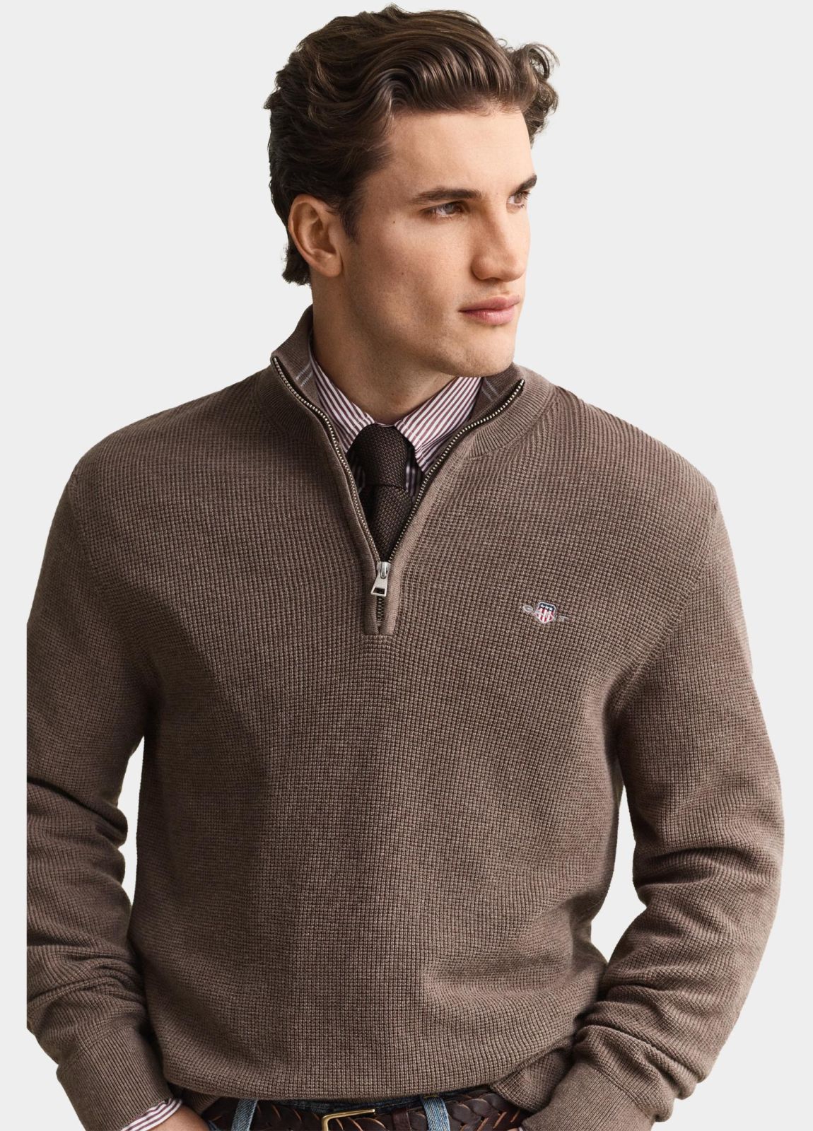 Gant Brown Zip Knit 8030292 294