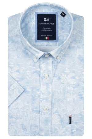 Giordano Blue Printed Shirt 616044 60